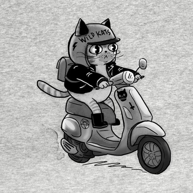 biker goth punk kitty cat by samanta flôor